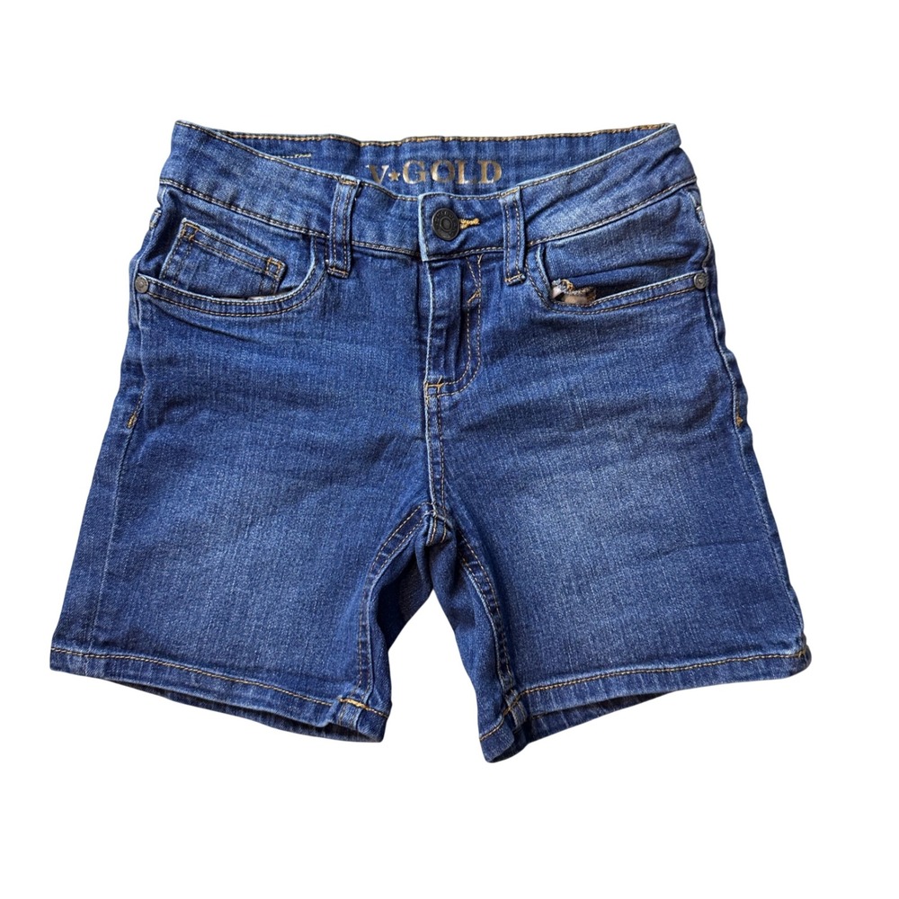 V Gold Denim Shorts Girls‎ 10 Blue Stretch Five Pocket Casual Adjustable Waist